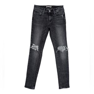 Levi’s 711 Skinny Jeans | Distressed Knees | Dark Wash | 28" Waist